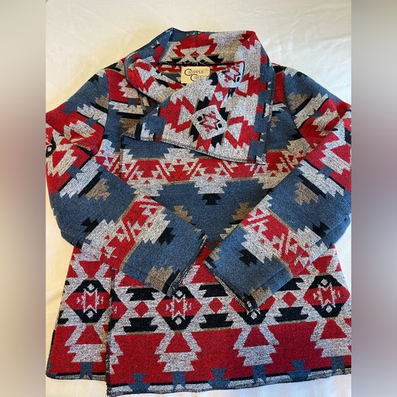 Cripple Creek Draped Open Front Cardigan Aztec Print Womens Sm - Picture 6 of 6